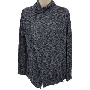 G.H. Bass & Co. Womens Diagonal Zip Navy Long Sleeve Sweater Jacket Size M